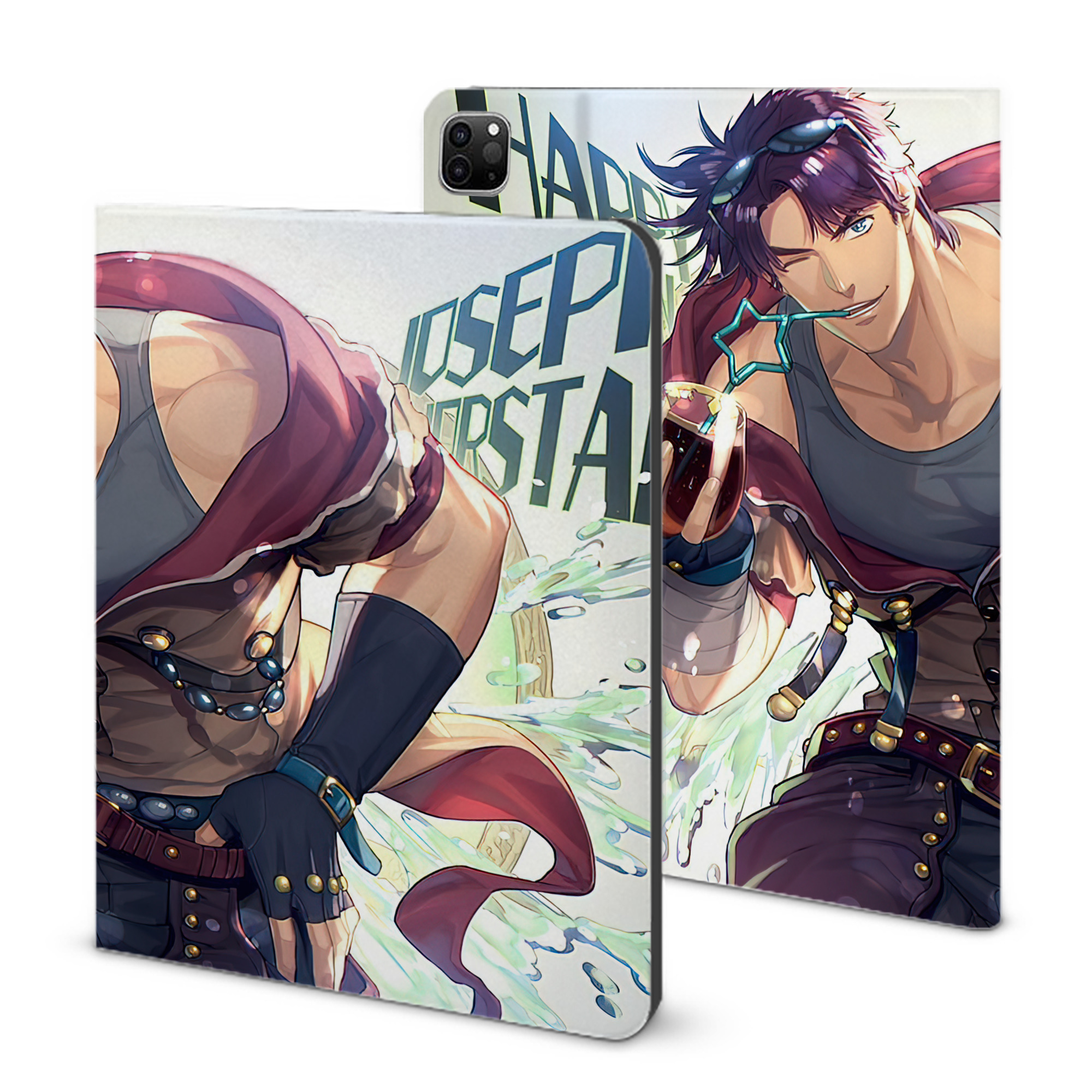 （画像用） ジョジョの奇妙な冒険 JoJo's Bizarre Adventure IPad ケース ブック型 PUレザー TPU 耐衝撃 軽量 薄型 ペン収納なし 全面保護 IPad 各モデル対応